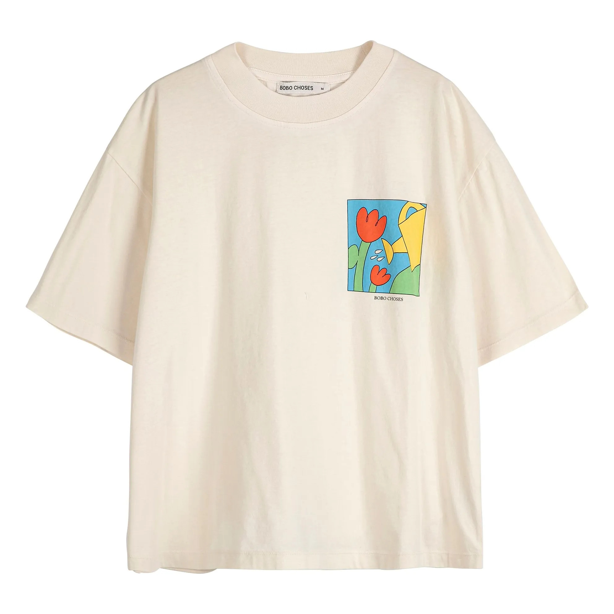 Gardening Time organic cotton T-shirt | Ecru | Smallable