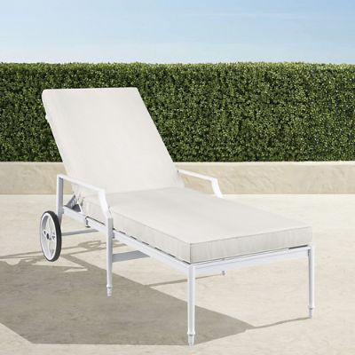 Grayson Chaise Lounge with Cushions in White Aluminum | Frontgate