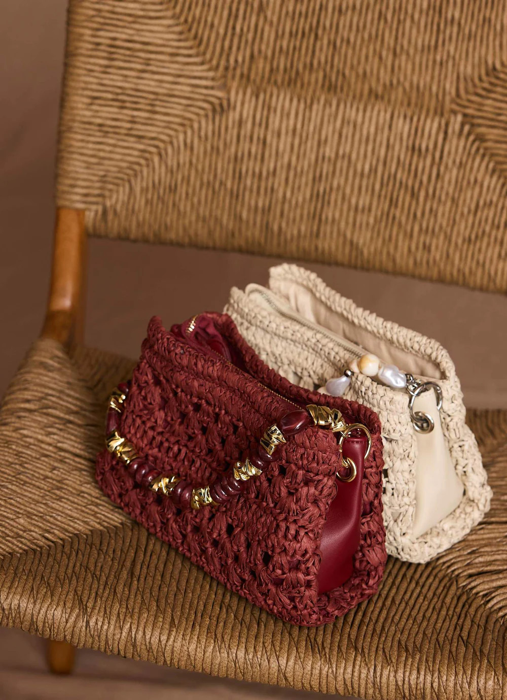 Sara Red Woven Crossbody Bag | Mint Velvet