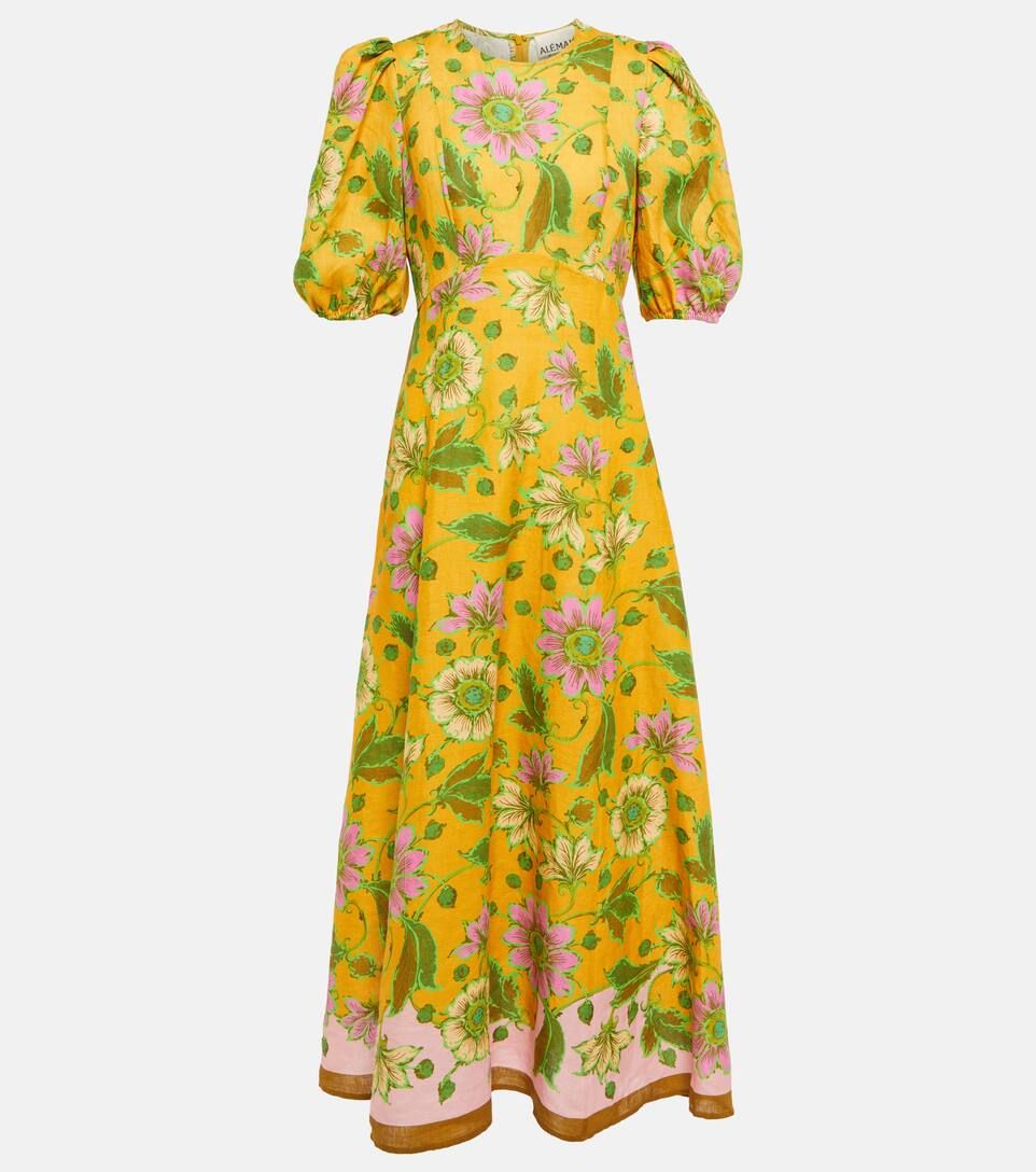 Winnie floral linen midi dress | Mytheresa (US/CA)