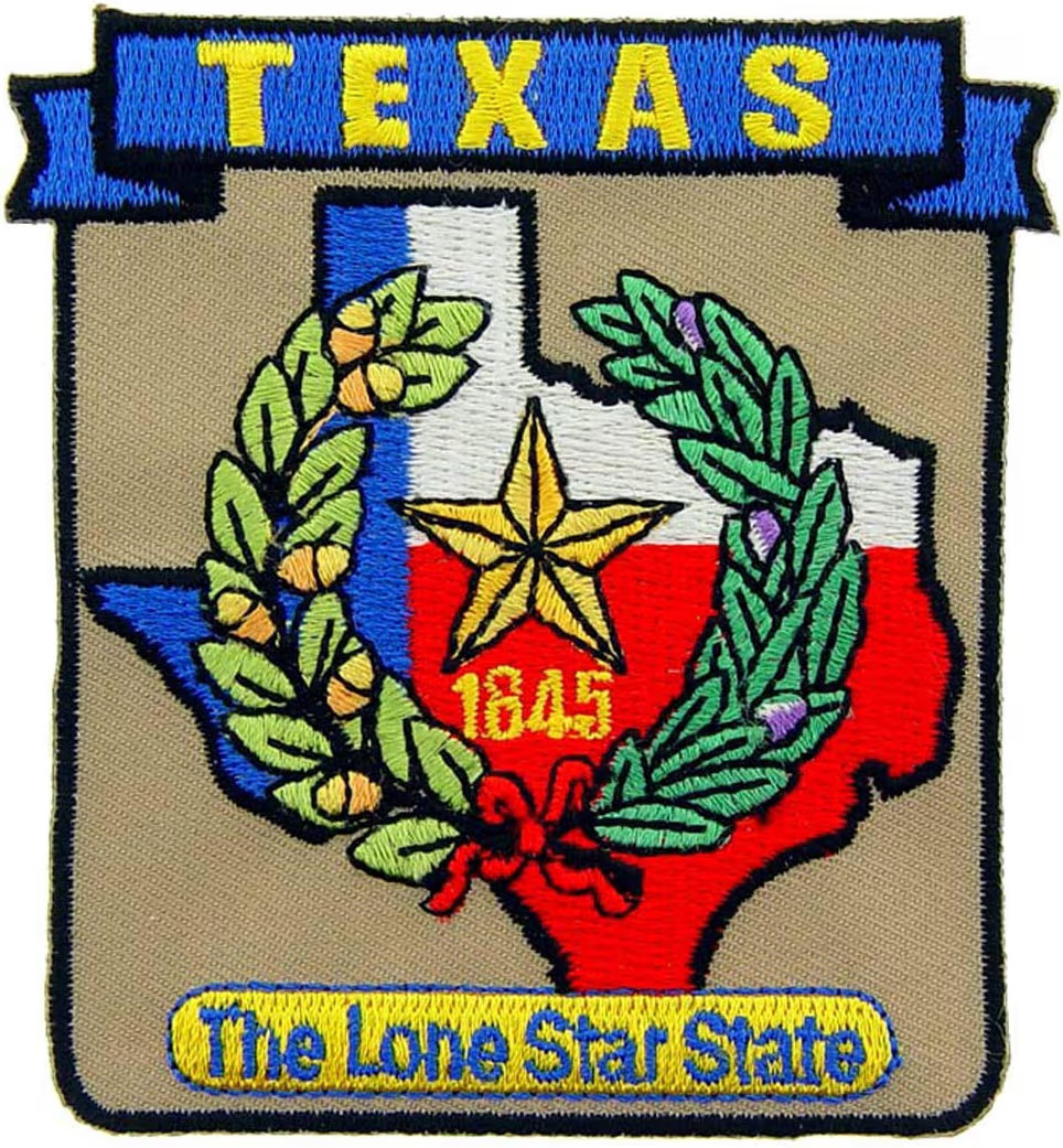 Texas State Shaped Map Embroidered Patch, with Iron-On Adhesive | Amazon (US)