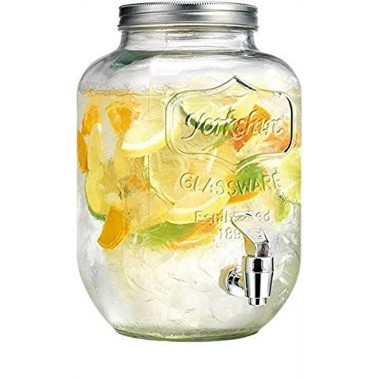 Circleware, Yorkshire Clear Glass Cold Drink Beverage Dispenser with Spigot, 2 gal, 7.5L | Walmart (US)
