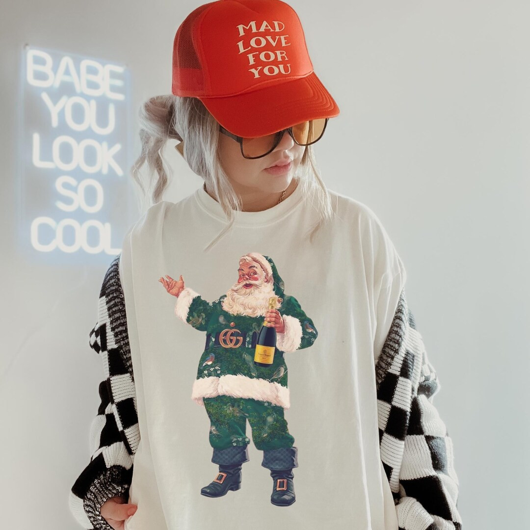 Comfort Colors® Christmas Boujee Santa Shirt, Cute Christmas Tee, Womens Christmas Tshirt, Funny... | Etsy (US)