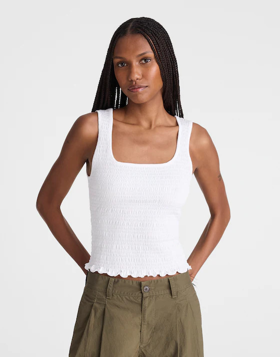Smocked Scoopneck Tank | Madewell