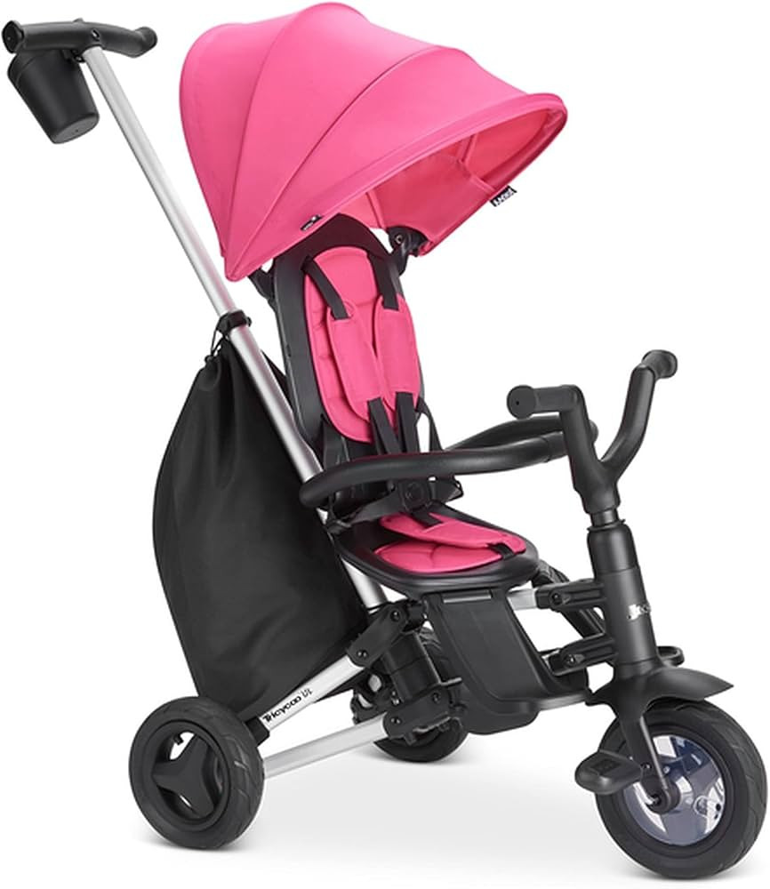 Joovy Tricycoo UL, Kids Tricycle, Folding Push Tricycle with Reversible Seat, 8 Stages, PinkCrush | Amazon (US)