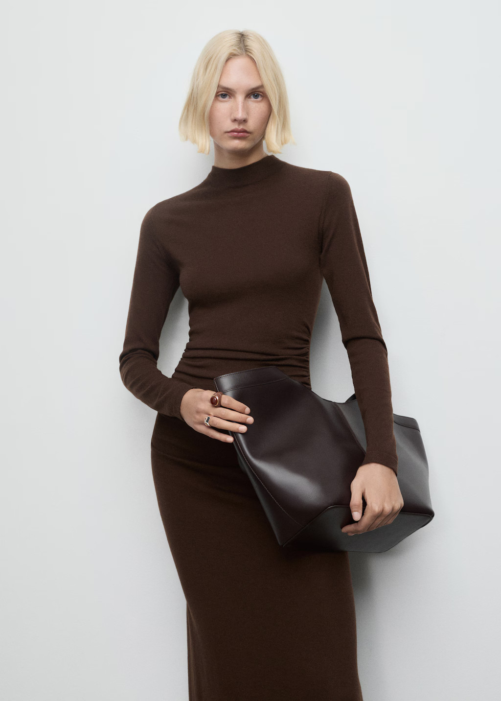 Perkins-neck knitted dress - Women | MANGO United Kingdom | MANGO (UK)