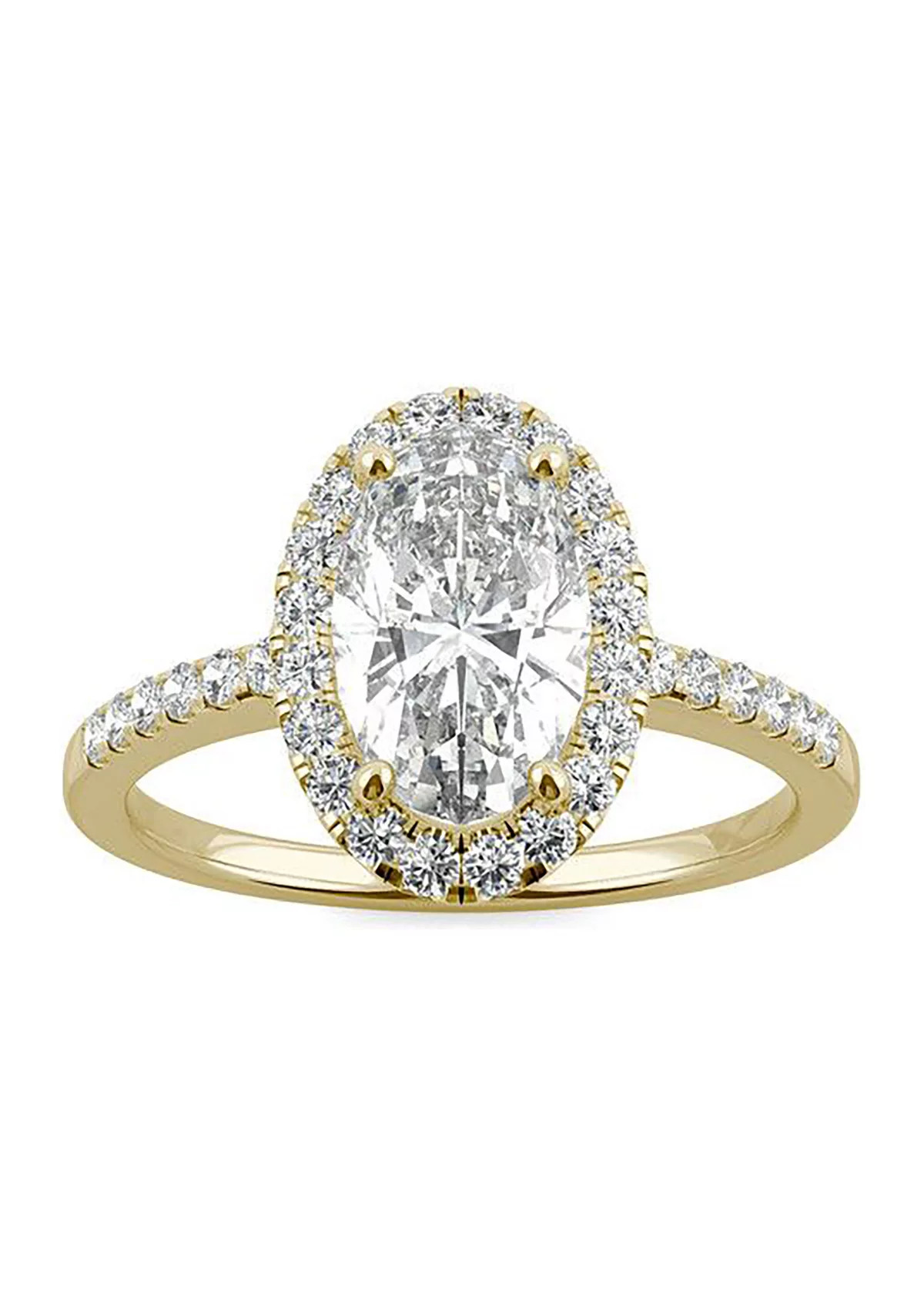 Charles & Colvard 2.62 ct. t.w. Lab Created Moissanite Oval Halo Ring | Belk