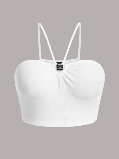 SHEIN ICON Plus Dopamine Dressing Heart Ring Linked Cami Top | SHEIN