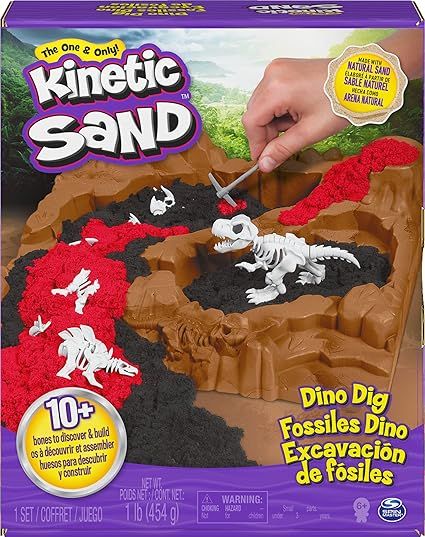 Kinetic Sand, Dino Dig Playset with 10 Hidden Dinosaur Bones to Discover, for Kids Aged 6 and up | Amazon (US)