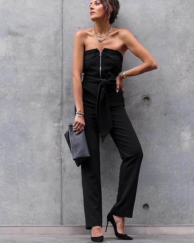 The Drop Women's Black Straight Leg Strapless Jumpsuit by @lucyswhims | Amazon (US)