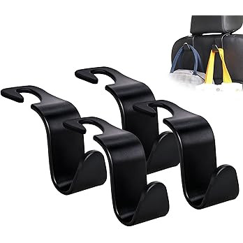 Amooca Car Seat Headrest Hook 4 Pack Hanger Storage Organizer Universal for Handbag Purse Coat fi... | Amazon (US)