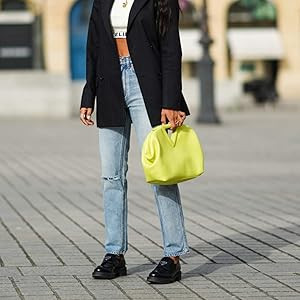 Women's Shoulder Handbags,Leather Cream Purses Dumpling Bag,Crossbody Evening Bags Soft,for Party... | Amazon (US)