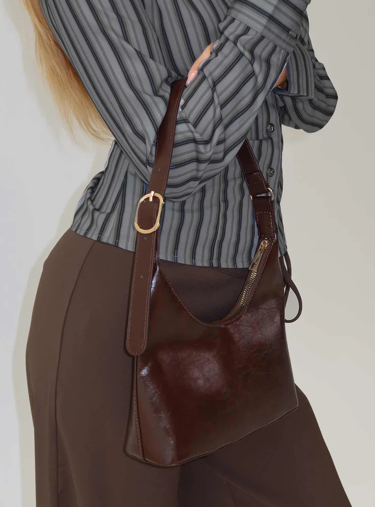 Lacen Medium Shoulder Bag Brown | Princess Polly US