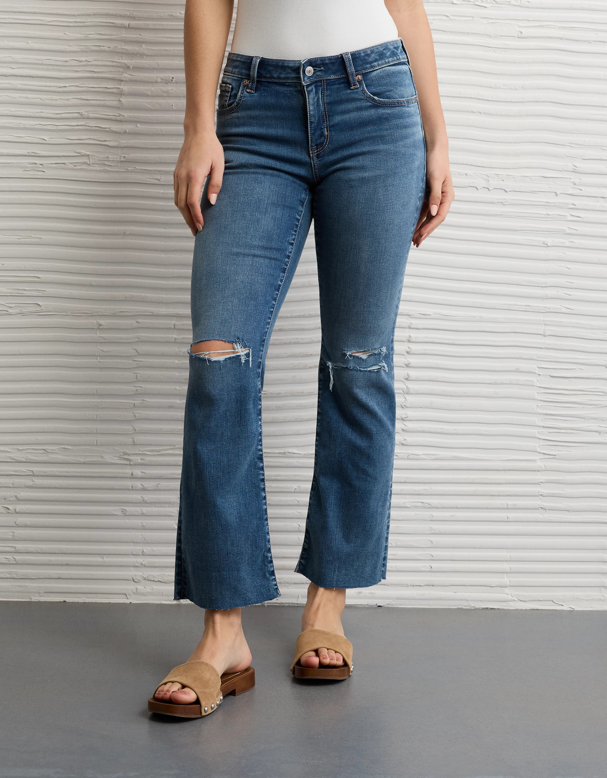 AE High-Waisted Kick Bootcut Crop Jean | American Eagle Outfitters (US & CA)