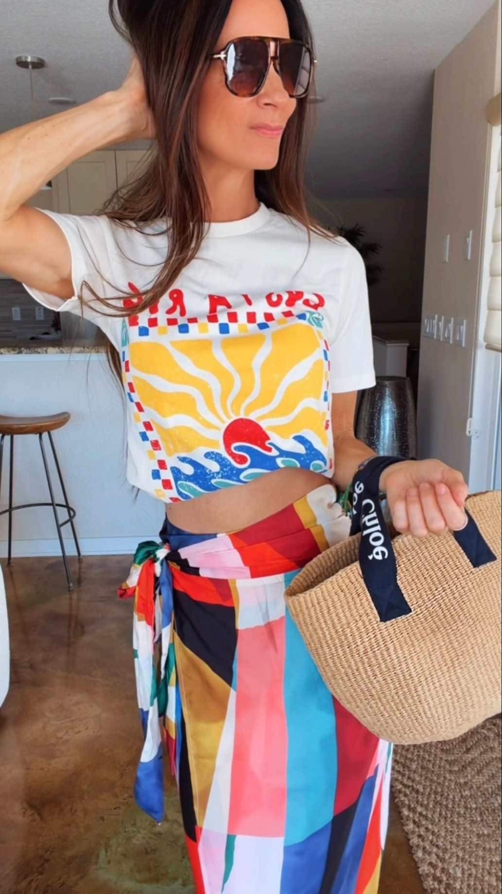 Color therapy but make it fashion 🌈✨
This silky wrap skirt + casual tee combo is giving “vacation energy with zero effort” and honestly… I’m obsessed. The bold colors, the flowy fit, the easy vibe — this is the kind of outfit that instantly puts me in a good mood 💃☀️

Proof that a simple tee and a statement skirt can absolutely steal the show. Paired it with oversized sunnies and a straw tote for the ultimate chic-but-fun summer look 🤍

And use code NICOLECOLEE35 for 35% off your order!

#ColorfulStyle #VacationStyle #SummerOOTD #ChicCasualStyle #NicoleColeeStyle

#LTKdayinmylife #LTKgrwm #LTKootd