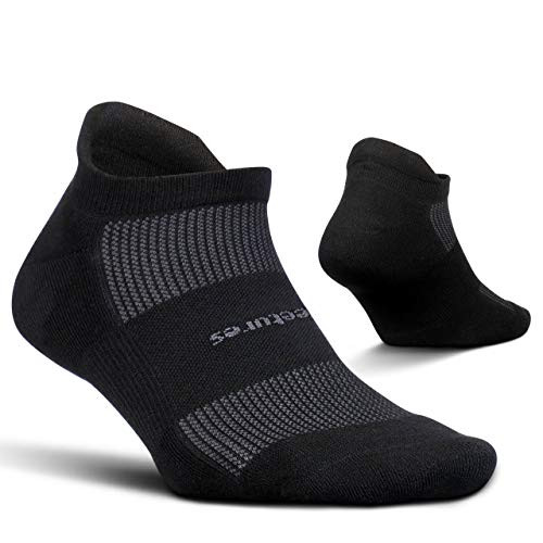 Feetures High Performance Max Cushion Ankle Sock - No Show Socks for Women & Men with Heel Tab - Black, S (1 Pair) | Amazon (US)