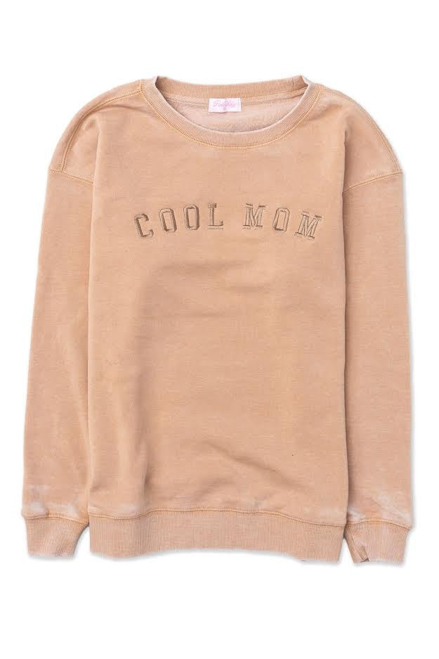 Cool Mom Embroidered Gold Sweatshirt | Pink Lily