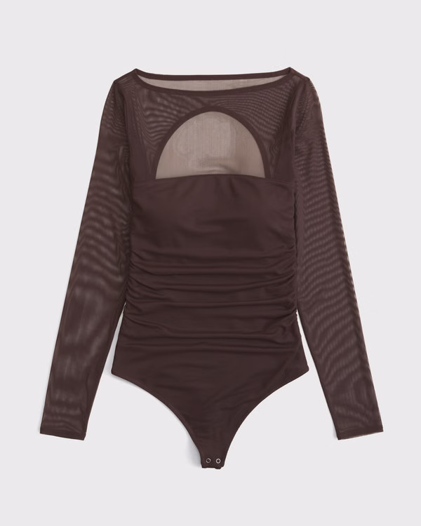 Women's Bra-Free Long-Sleeve Open-Back Hardware Bodysuit | Women's Tops | Abercrombie.com | Abercrombie & Fitch (US)