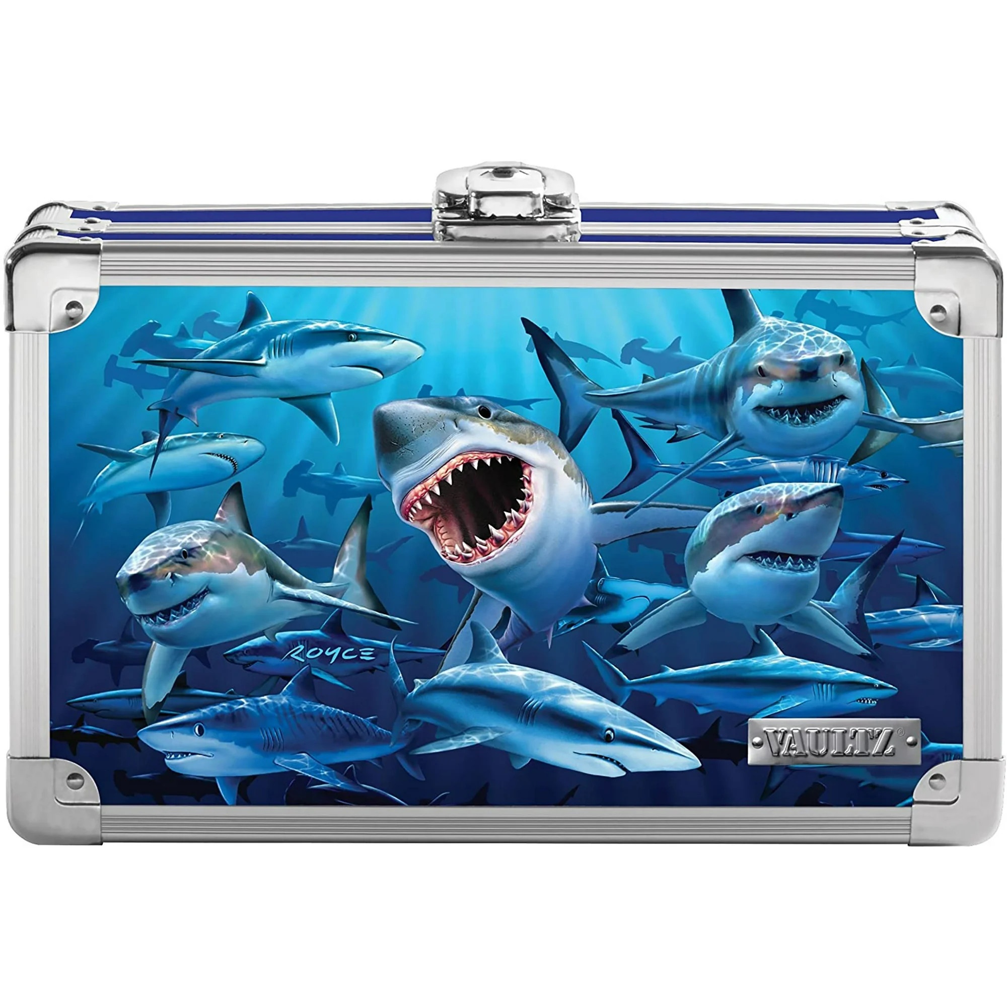 Vaultz Locking Pencil Box 3D Sharks with Key Lock for School Supplies, New, VZ03910 | Walmart (US)
