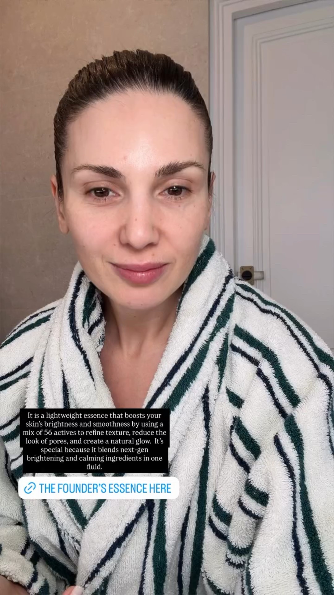 @alliesofskin  It is a lightweight essence that boosts your skin’s brightness and smoothness by using a mix of 56 actives to refine texture, reduce the look of pores, and create a natural glow. ￼ It’s special because it blends next-gen brightening and calming ingredients in one fluid.