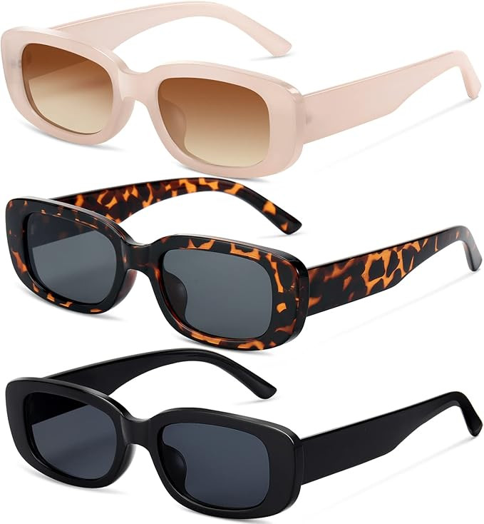 VIYSIOO Rectangle Womens Sunglasses Retro Fashion 90s UV400 Protection Square Frame Y2K Sunglasse... | Amazon (US)