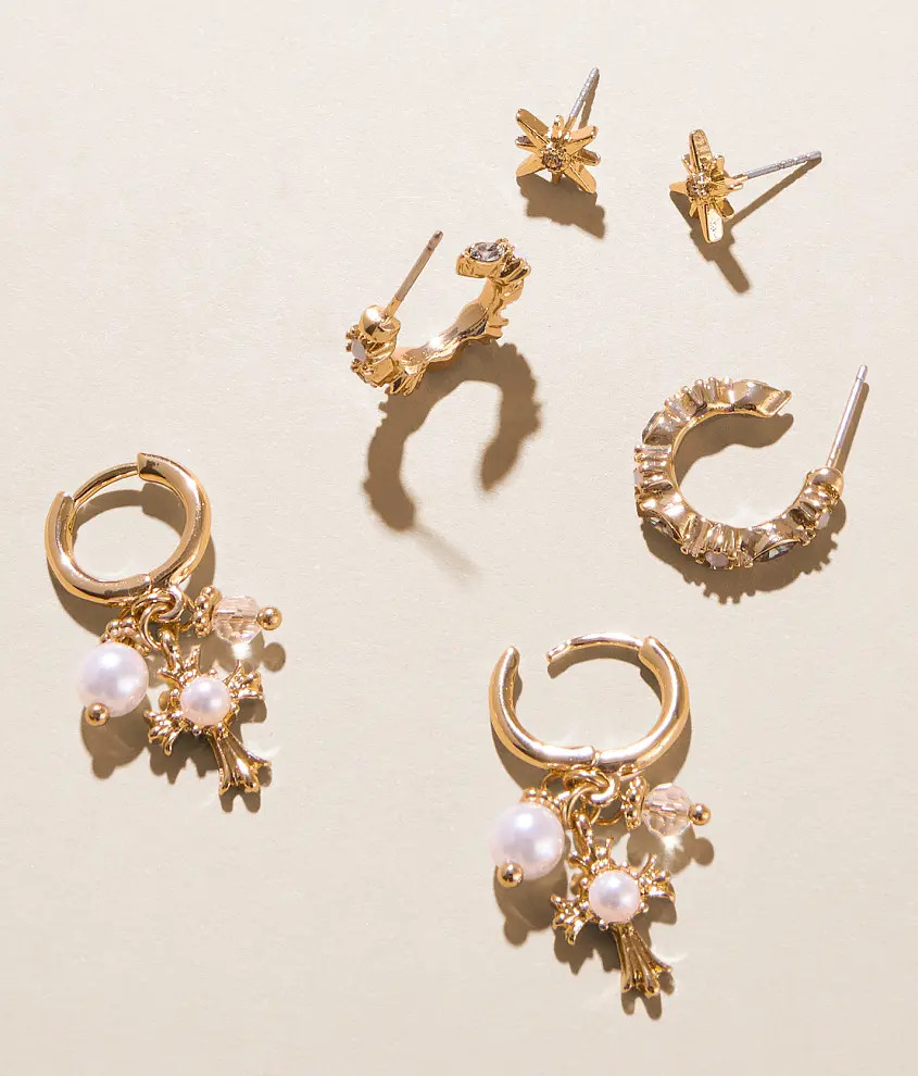 3 Pack Glitz Earring Set | Buckle