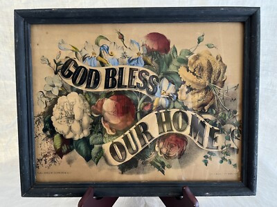 God Bless Our Home antique framed print | eBay US