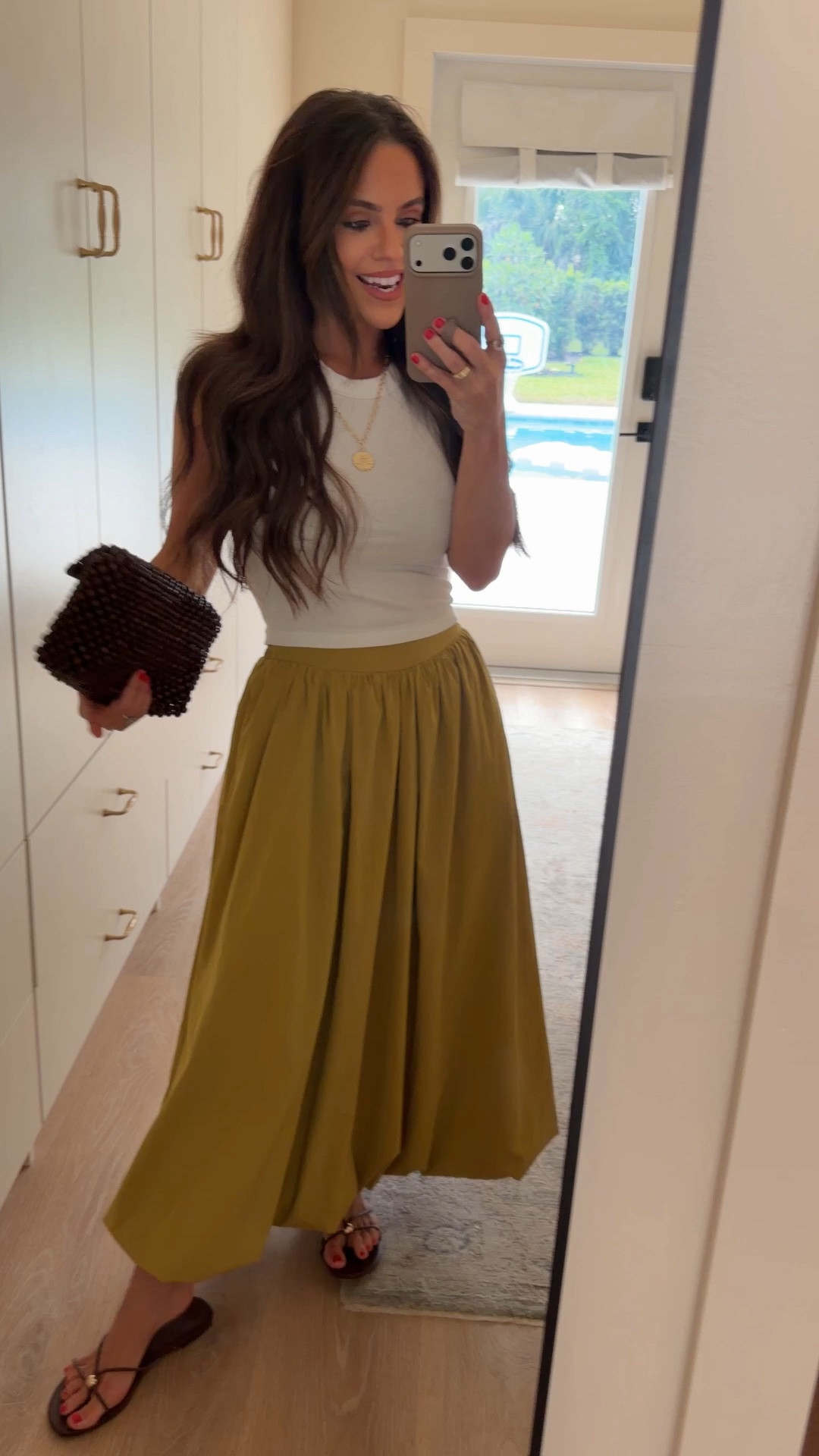 Enjoy my glitch lol 😂 
@amazon skirt is adorable! Wearing a xs in tank and a small in skirt. I cut the straps off my sandals fyi @Anthropologie 

Midi skirt, Amazon fashion , outfit,  summer outfit

#LTKootd #LTKPetite #LTKgrwm