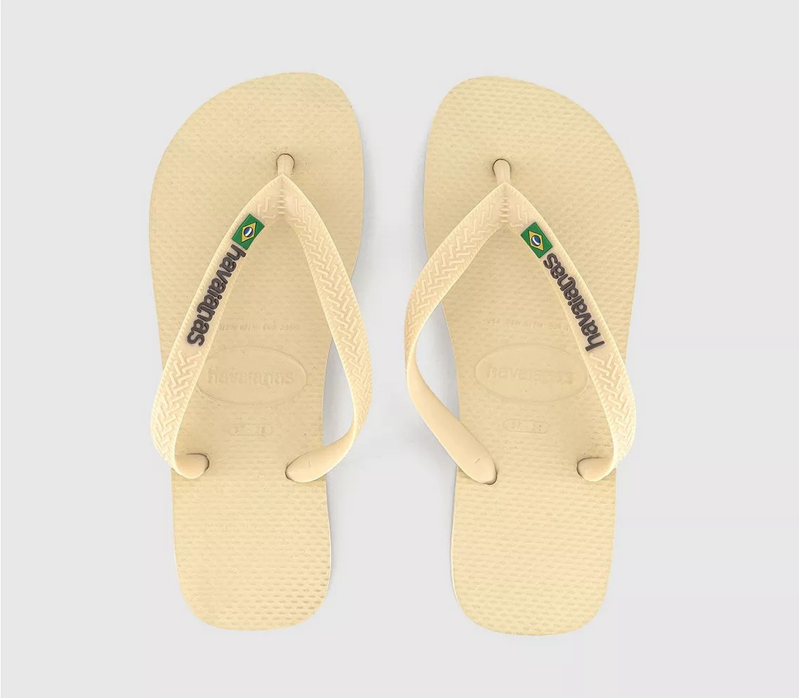 Havaianas Brasil Logo Flip Flops F Buttercream - Women’s Sandals | Office Shoes (UK)