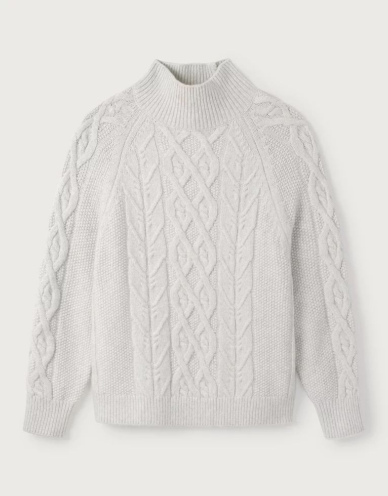Funnel-Neck Cable Jumper With Alpaca | The White Company (UK)