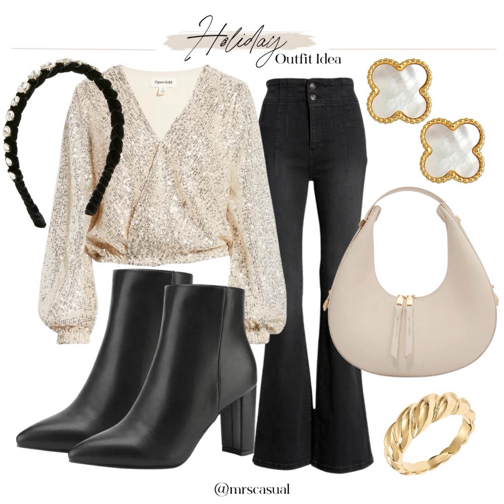 Holiday outfit idea sequin top. Flare jeans 

#LTKSeasonal #LTKfindsunder100 #LTKHoliday