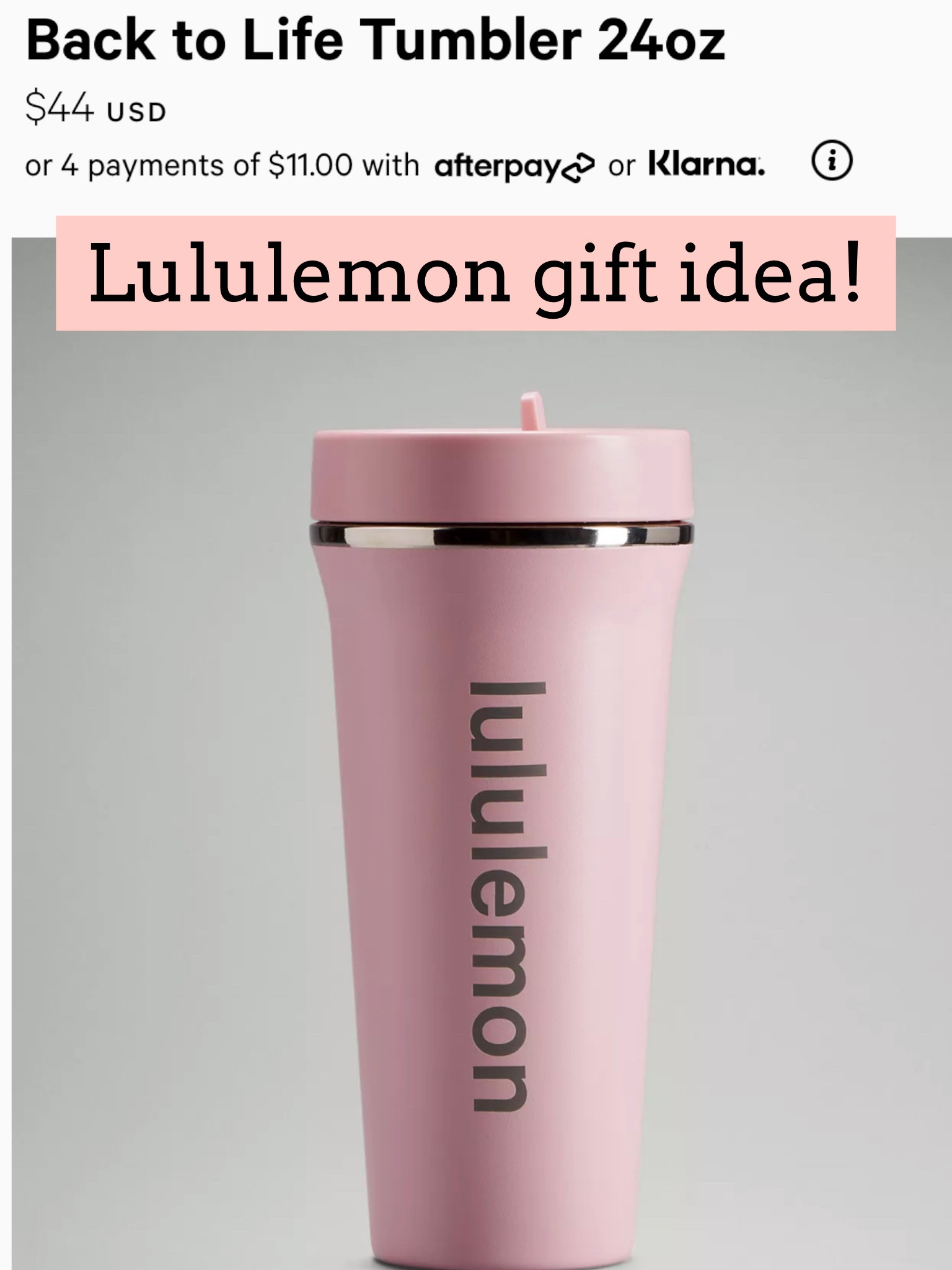 Lululemon Back to Life Tumbler 24oz - Pink