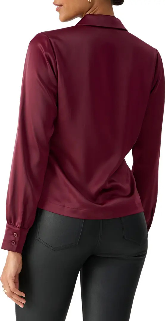 Easy on Me Twist Detail Satin Shirt | Nordstrom