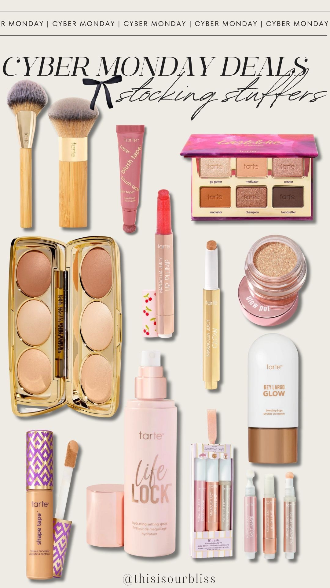 Cyber Monday deals you don’t want to miss! ♥️💄 Tarte finds starting at $5, plus affordable makeup kits to test new shades. This sale is TOO good to skip. Treat yourself or grab gifts for your mom, daughter, mother-in-law, or friend. Hurry—these always sell out!🔥 40% off for Black Friday / Cyber Monday! 

#LTKGiftGuide #LTKBeauty #LTKCyberWeek