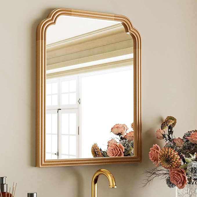 Wood Frame Wall Mirror Decor for Small Bathroom Vanity Entryway, Living Room or Bedroom Home Deco... | Amazon (US)