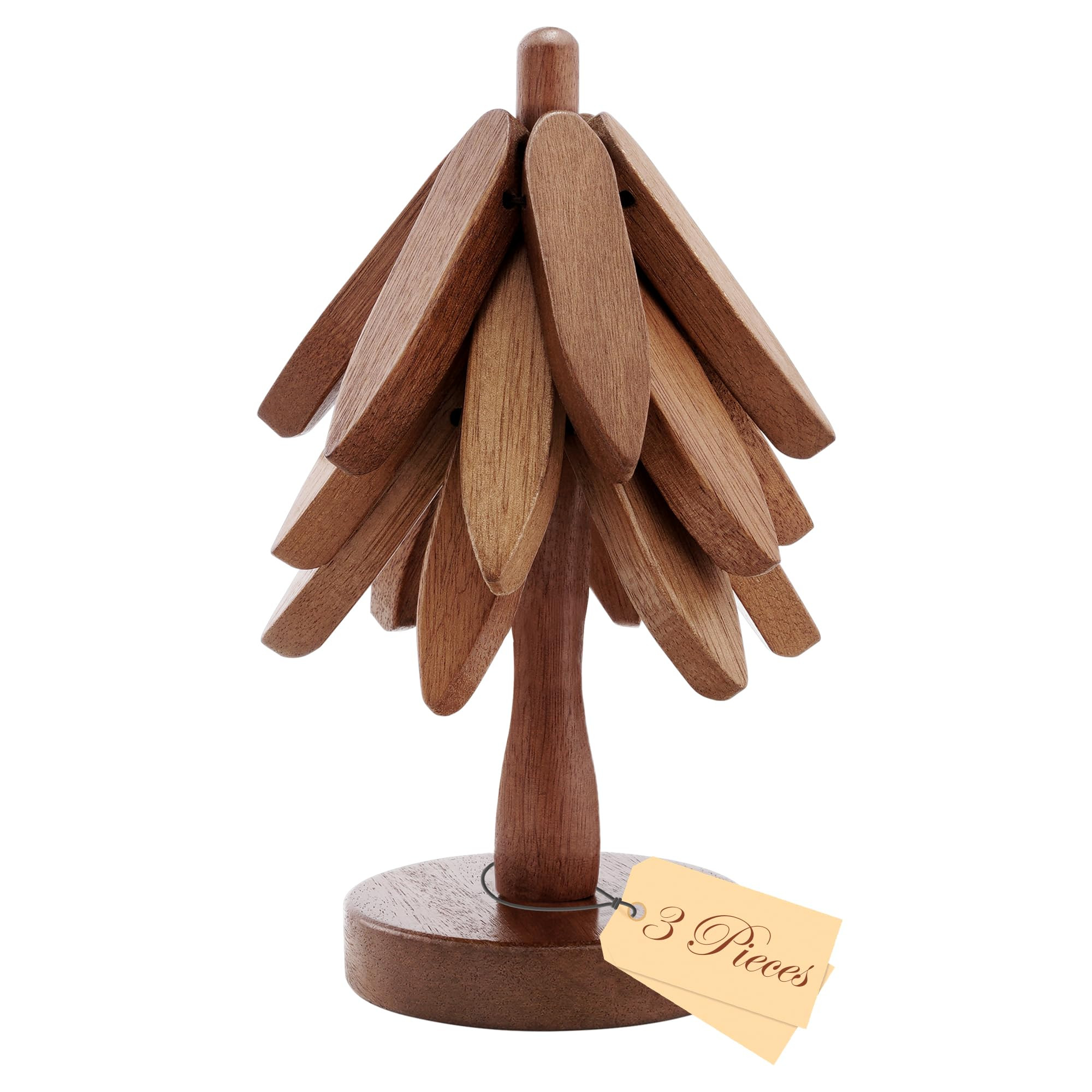 Walnut Tree-Shaped Placemats, Foldable Heat Resistant Anti-Stain Wood Trivet for Hot Dishes Pans,... | Amazon (US)