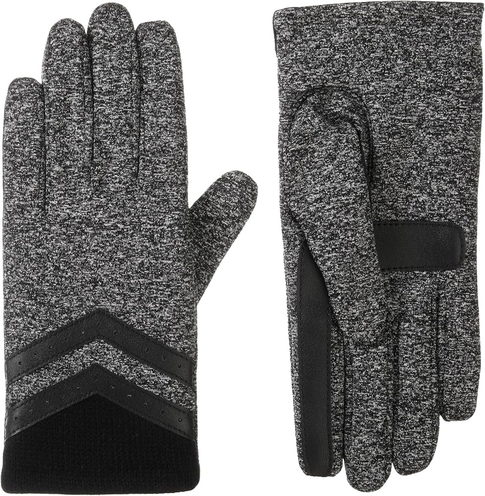 isotoner womens Water Repellent Shortie Spandex Touchscreen Gloves With Rib Knit Cuff | Amazon (US)