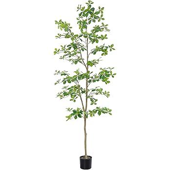 Faux Black Olive Tree 7ft, Tall Faux Trees Indoor with Natural Trunk and Realistic Leaves. 7 Feet... | Amazon (US)