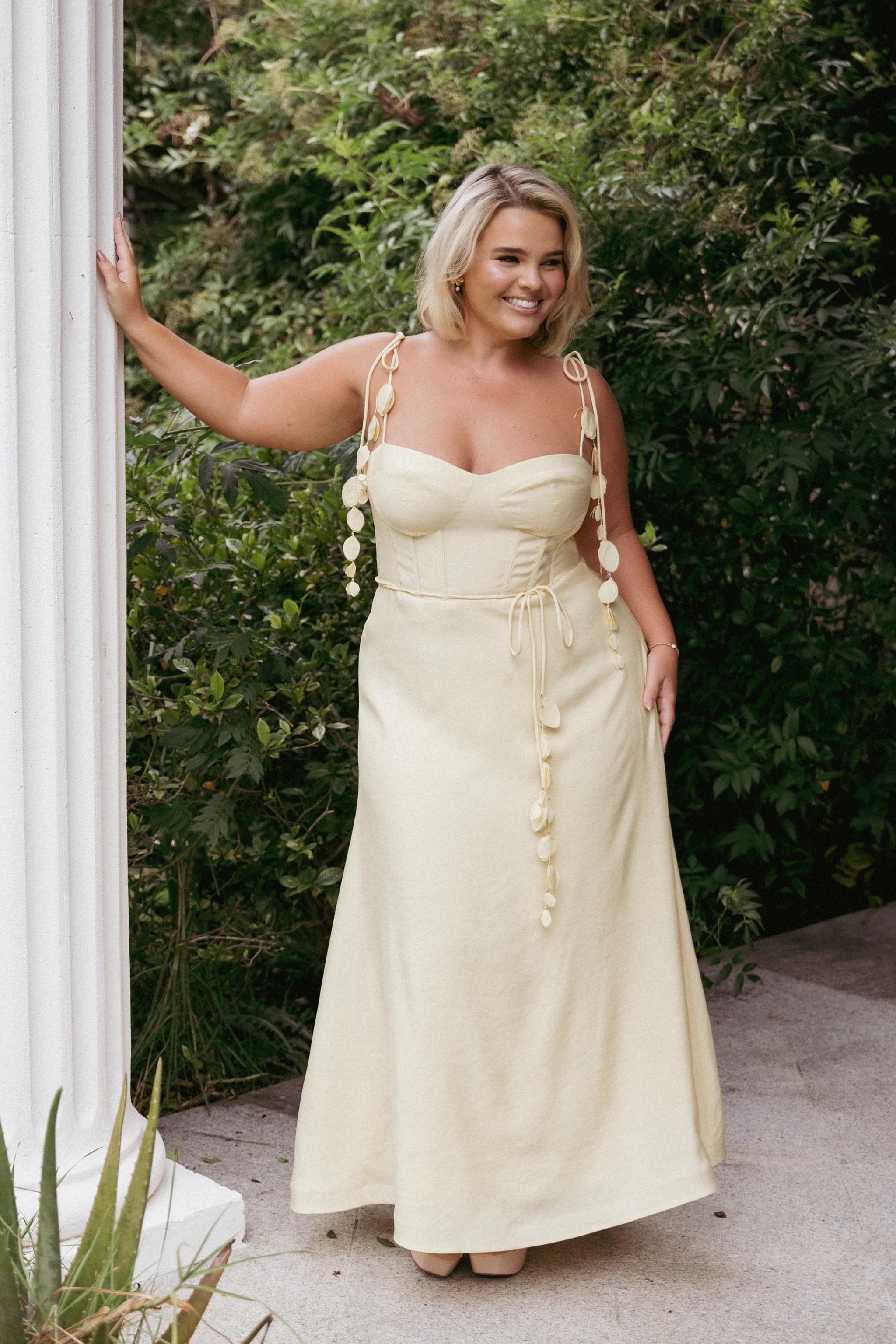 Della Midi Dress - Yellow | Petal & Pup (US)