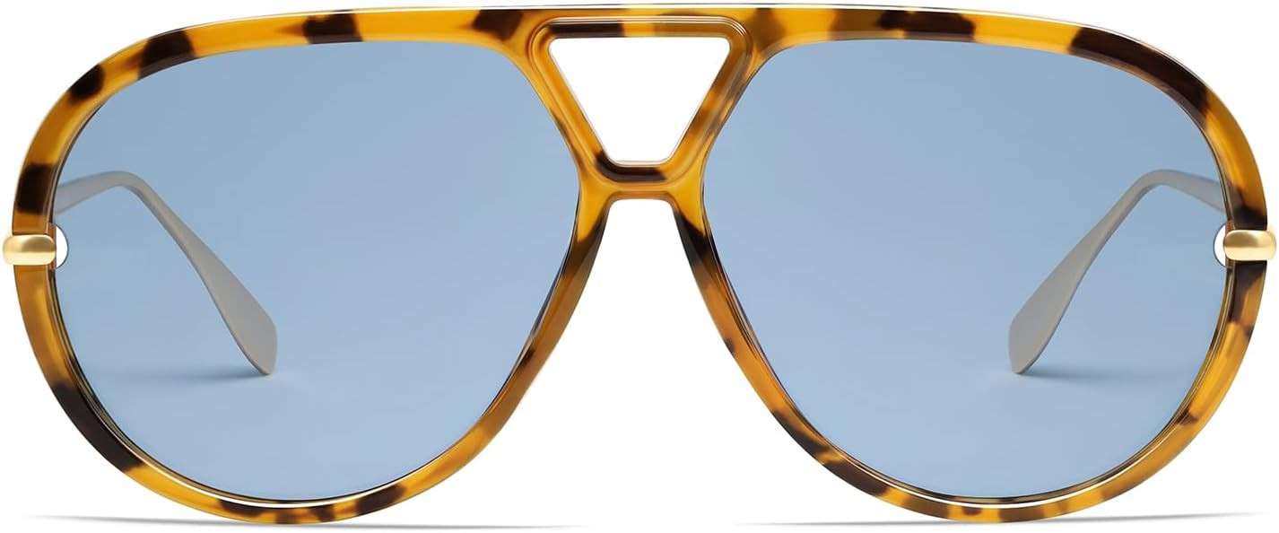 VANLINKER Oversized Polarized Aviator Sunglasses for Women Men VL9798 | Amazon (US)