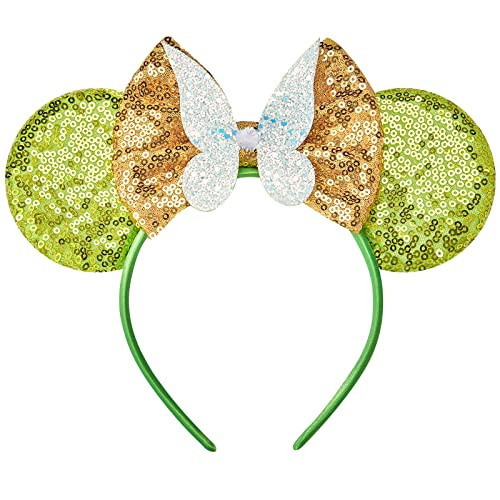 Eisyaa Mouse Ears Bow Headbands, Sequin Tinkerbell Minnie Ears Headband Glitter Party Fairy Wings Dress Up Princess Decoration Cosplay Costume (Butterfly) | Amazon (US)