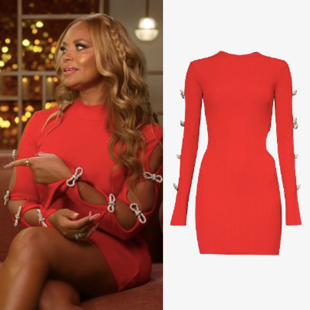 Gizelle Bryant’s Red Bow Sleeve Dress