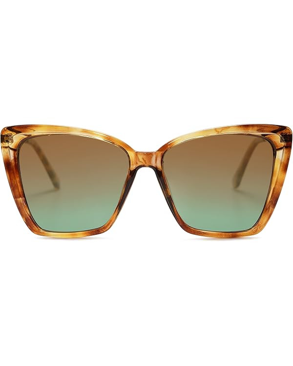 SOJOS Trendy Polarized Sunglasses For Women Retro Womens Oversized Square Cat Eye Sun Glasses UV ... | Amazon (US)