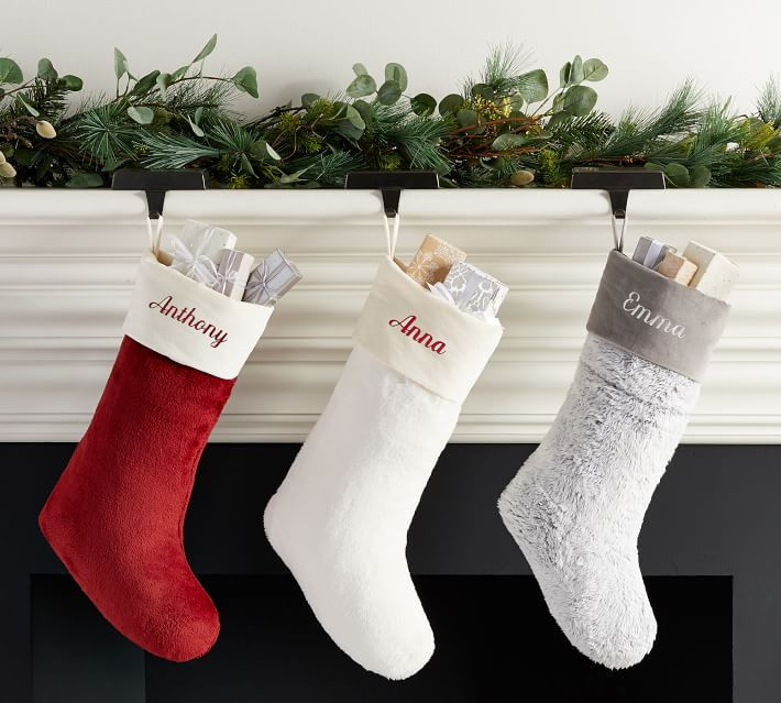 Plush Faux Fur Personalized Stockings | Pottery Barn (US)