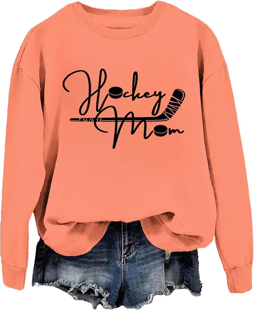 Hockey Mom Game Day Sweatshirt Funny Hockey Mom Sweatshirts For Women Game Day Long Sleeves | Amazon (US)