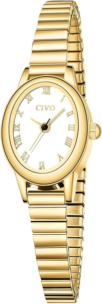 CIVO Small Gold Watches for Women: Vintage Roman Dial Analog Watch with Expansion Band - Dainty L... | Amazon (US)