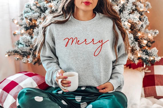 Christmas Sweatshirt, Funny Christmas Shirts for Women, Christmas Gifts for Women Merry Shirt, Ch... | Etsy (US)