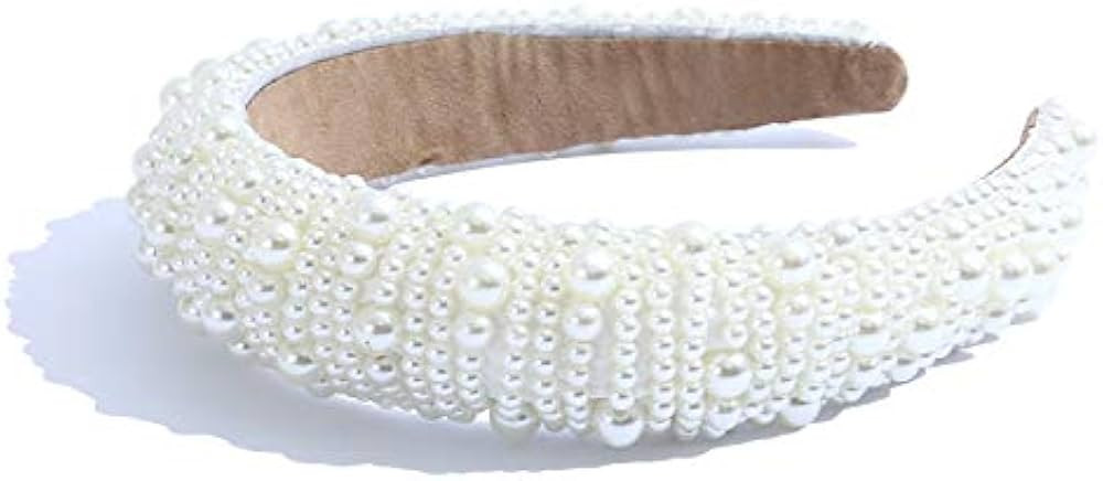 Pearl Headbands for Women Fashion Head Band Design Bridal Elegant Wedding Headwear Wide Hairbands... | Amazon (US)