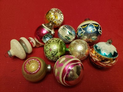 LOT OF 10 VINTAGE GLASS CHRISTMAS ORNAMENTS ~ SHINY BRITE ~ USA ~ + | eBay US