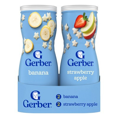Gerber Non-GMO Baby Snacks Strawberry Apple & Banana Baby Food Puffs Variety Pack - 1.48oz/4ct​ | Target